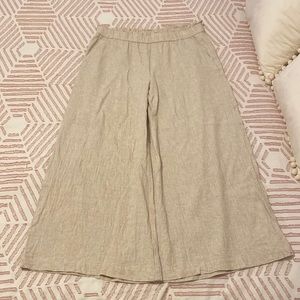 LOFT Wide Leg Linen Blend Pants